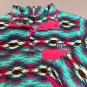 Patagonia‎ Synchilla Fleece Pullover  Snap T Aztec Pattern Size Small